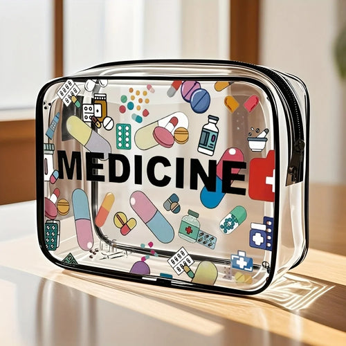 Azor Medicine Cosmetic Bag Women Large Capacity Travel Organizer