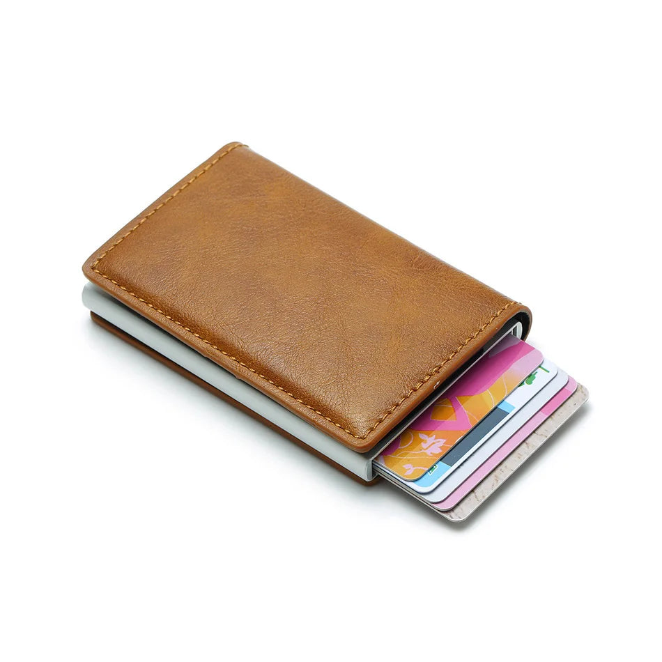 Azor RFID Aluminum Men Wallet Card Holders Purse Carbon Fiber