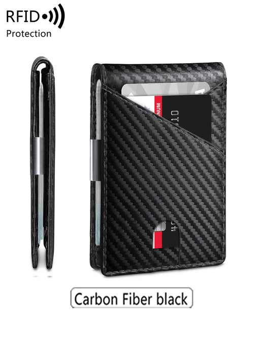 Azor Minimalist Men's Wallet RFID Anti-theft Brush Double Fold