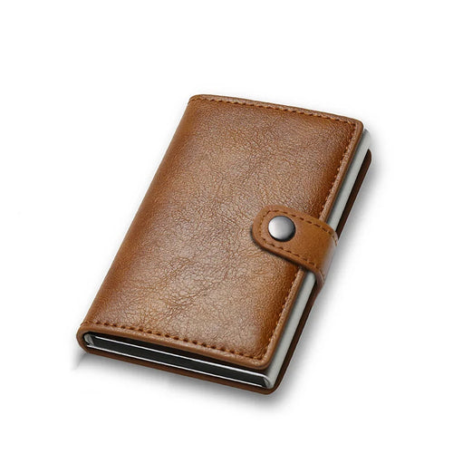 Azor Carbon Fiber Credit Card Holder Wallet Men RFID Smart Metal