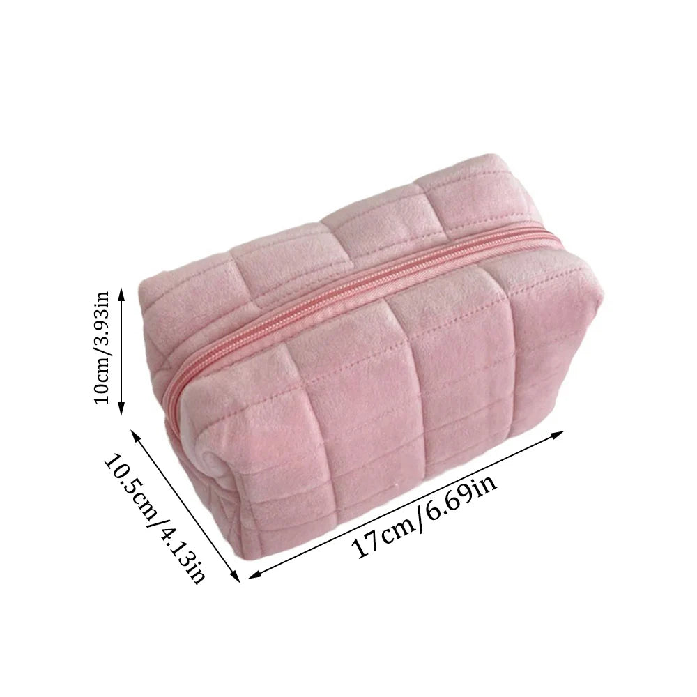 Azor Cute Plush Makeup Bag For Women Portable Travel Small