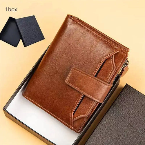 Azor Men's Wallet New Leather Short Vintage Multi-card PU