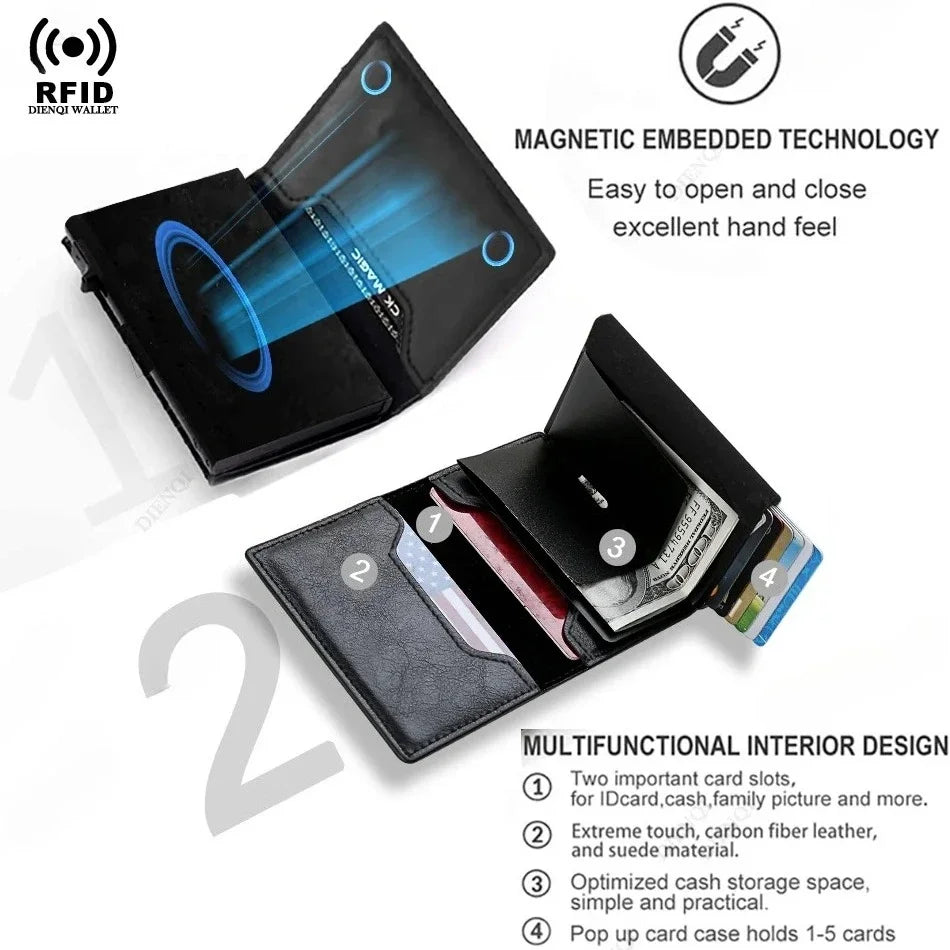 Azor ANTI RFID Blocking Pop Up Minimalist Wallet For Men