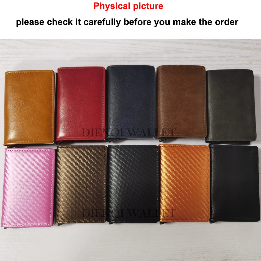 Azor RFID Aluminum Men Wallet Card Holders Purse Carbon Fiber