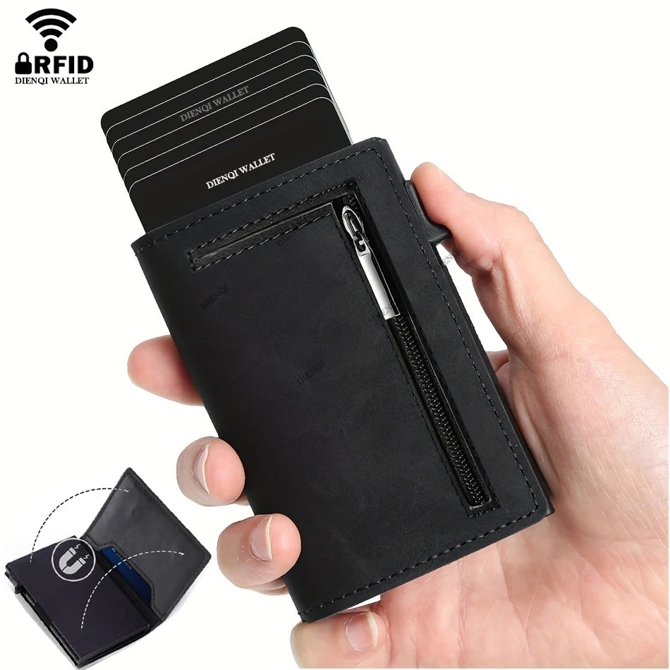 Azor Magnetic Credit Card Holder Luxury Men Wallet RFID Blocking