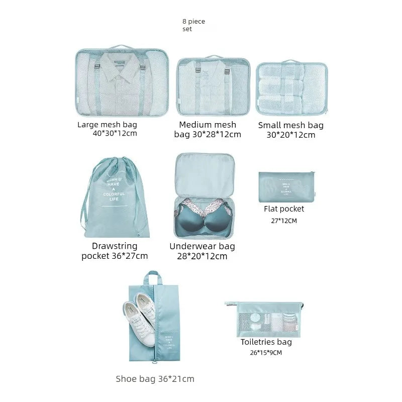 Azor New Travel Storage Bag Set Luggage Packing Cubes Suitcase