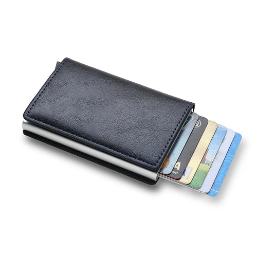 Azor RFID Aluminum Men Wallet Card Holders Purse Carbon Fiber