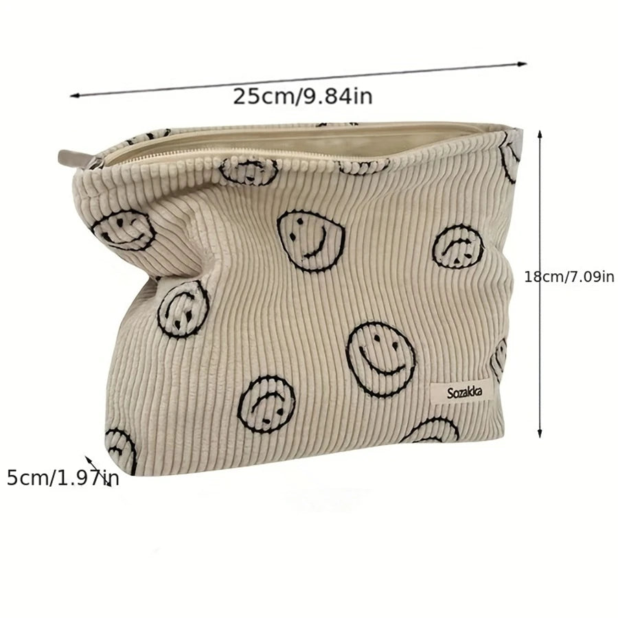 Azor Makeup Bag Large Checkered Cosmetic Bag Capacity Travel