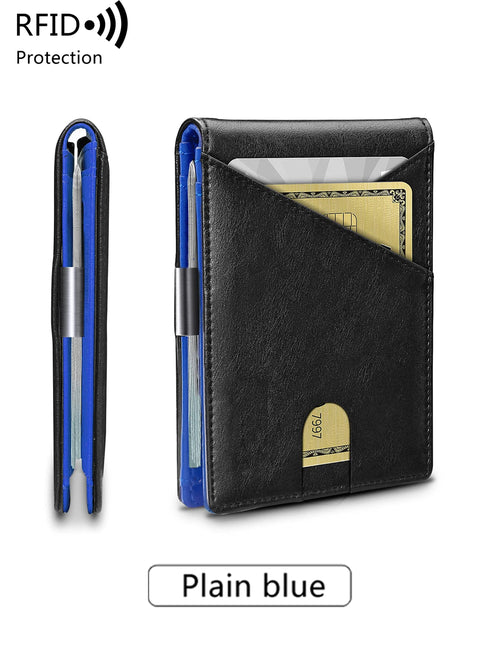 Azor Minimalist Men's Wallet RFID Anti-theft Brush Double Fold