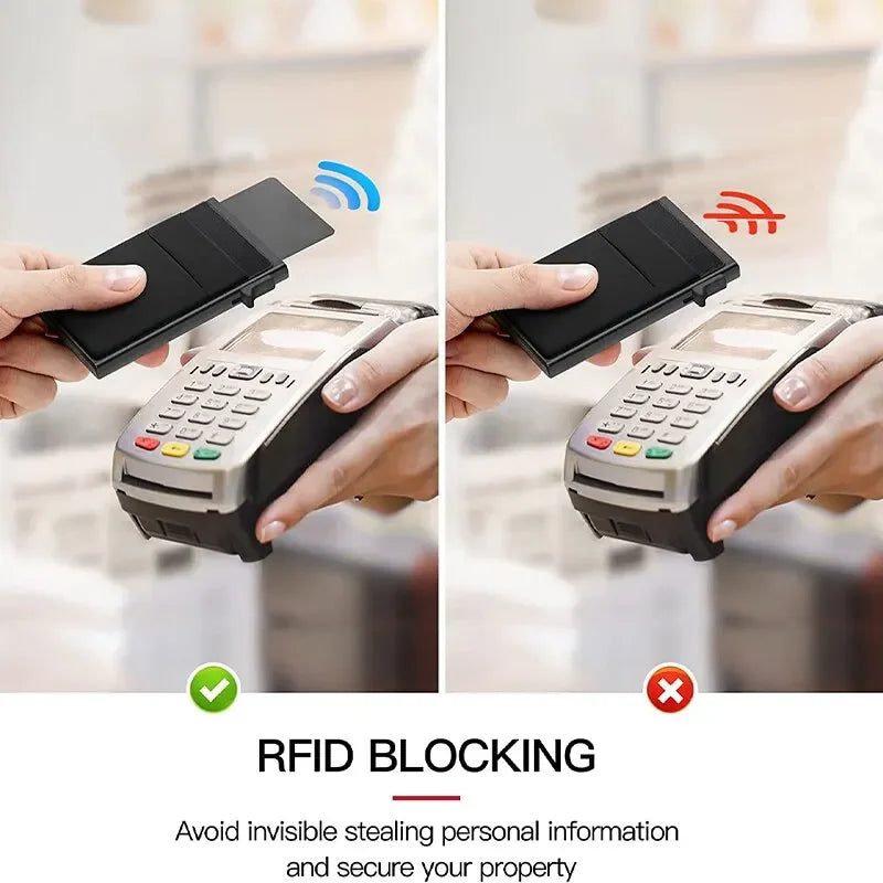 Azor RFID Credit Card Holder Men Thin Slim Mini Minimalist