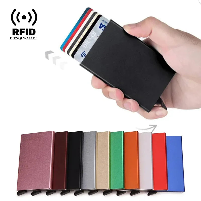 Azor RFID Metal Credit Card Holder Luxury Men Minimalist Wallet