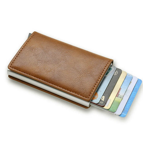 Azor RFID Aluminum Men Wallet Card Holders Purse Carbon Fiber