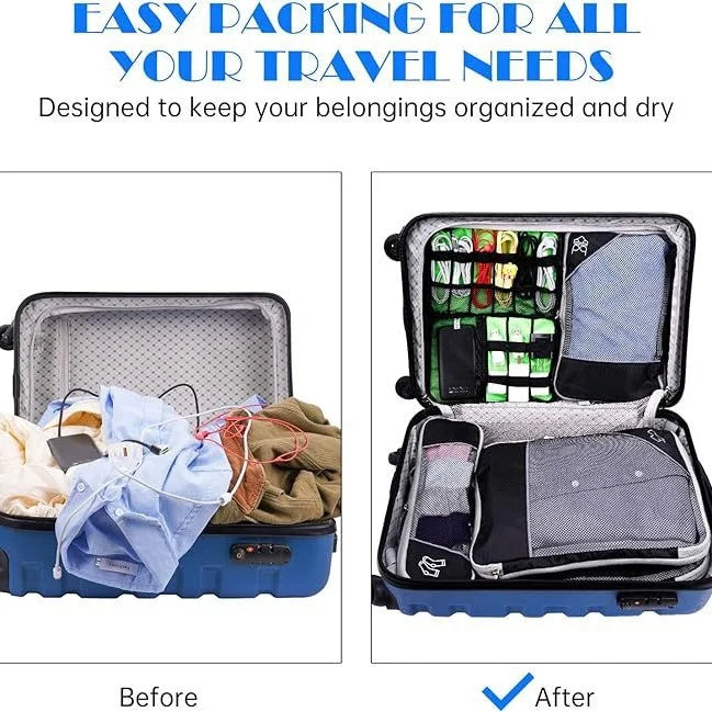 Azor Compression Packing Cube Set Expandable Mesh Travel Bag