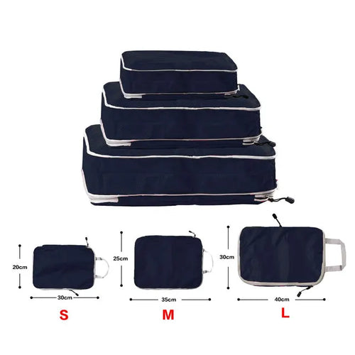 Azor Foldable Compressible Packing Cubes Waterproof Travel