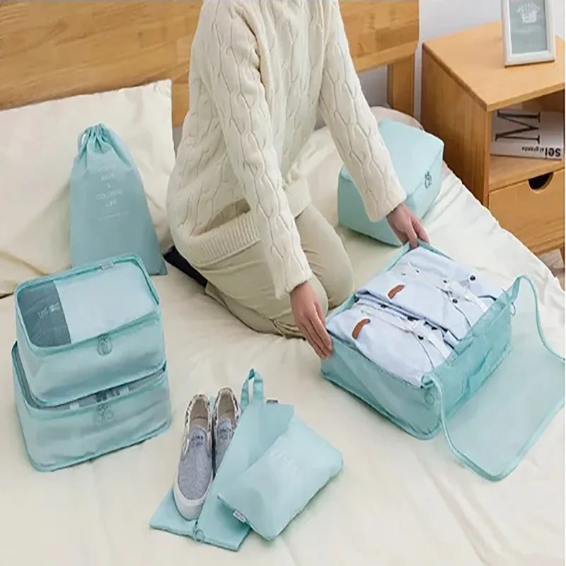 Azor Set Travel Organizer Storage Bags Suitcase Packing Cubes Set