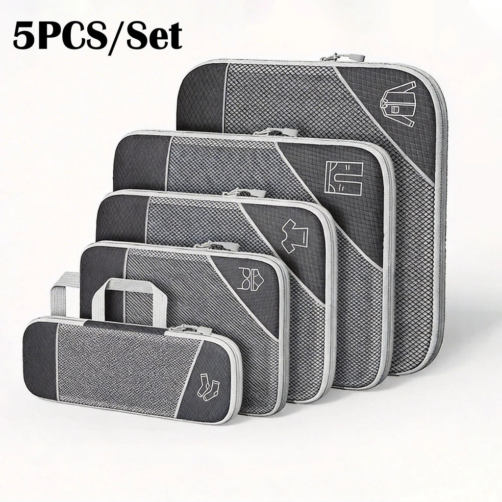 Azor Travel Compressed Packing Cubes Storage Organizer Set With