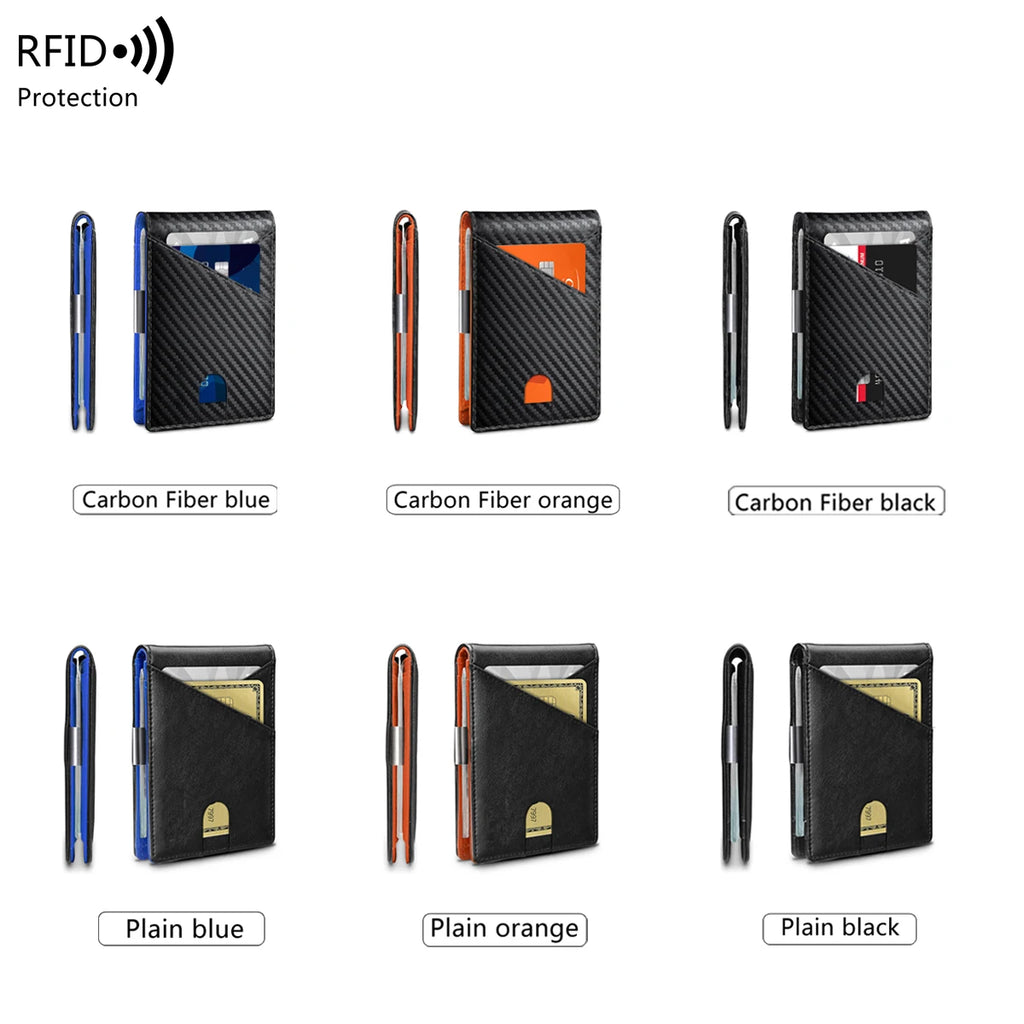 Azor Minimalist Men's Wallet RFID Anti-theft Brush Double Fold