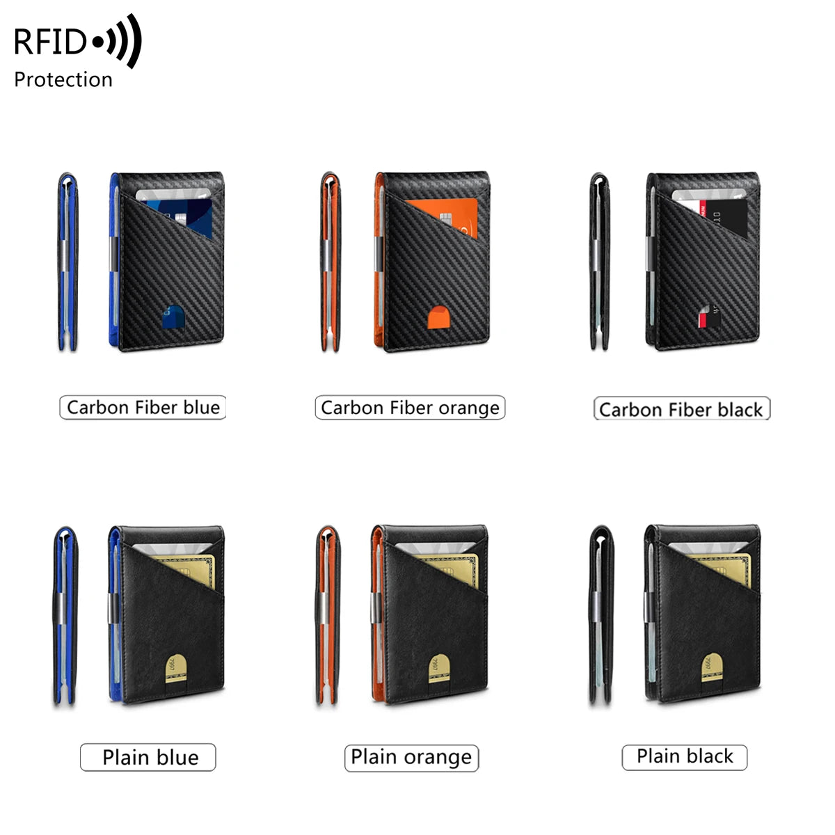 Azor Minimalist Men's Wallet RFID Anti-theft Brush Double Fold