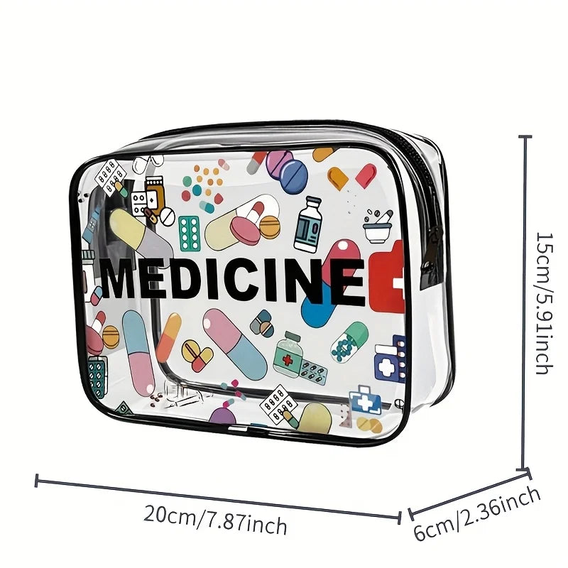 Azor Medicine Cosmetic Bag Women Large Capacity Travel Organizer