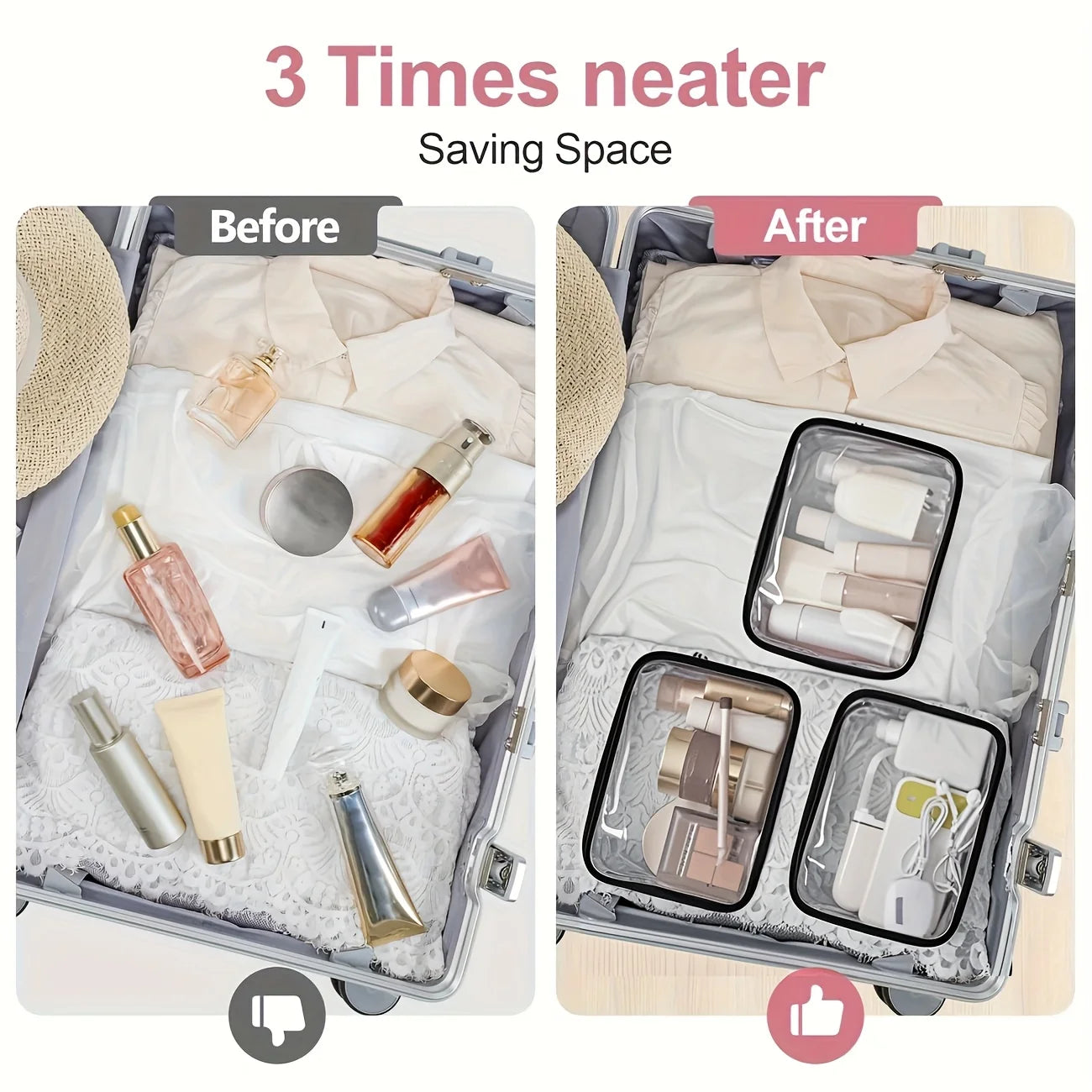 Azor Medicine Cosmetic Bag Women Large Capacity Travel Organizer