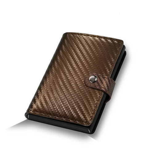 Azor Carbon Fiber Credit Card Holder Wallet Men RFID Smart Metal