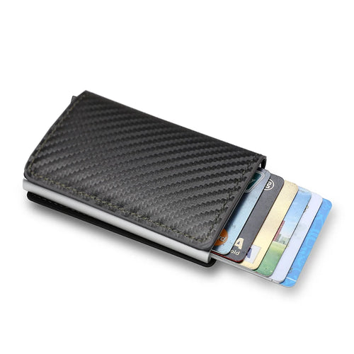 Azor RFID Aluminum Men Wallet Card Holders Purse Carbon Fiber