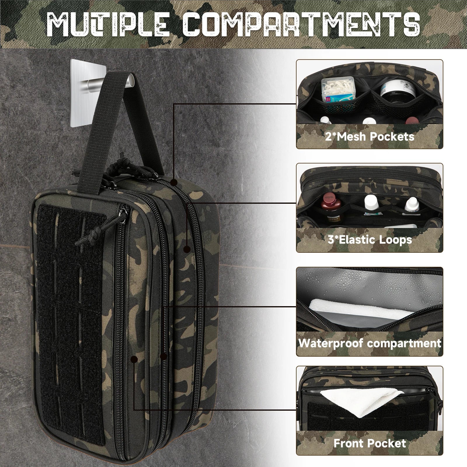Azor Tactical Toiletry Bag For Men Hygiene Bag Tool Molle