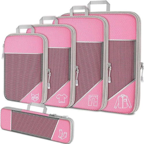 Azor Travel Compressed Packing Cubes Storage Organizer Set With