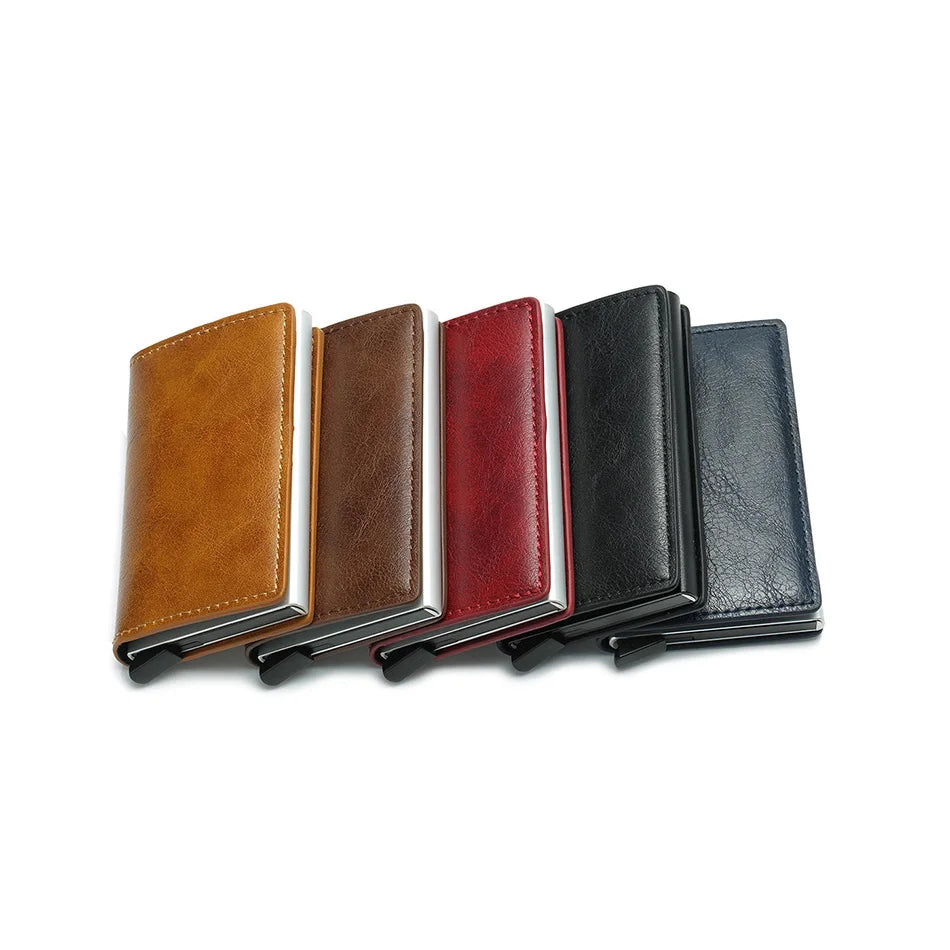 Azor RFID Aluminum Men Wallet Card Holders Purse Carbon Fiber