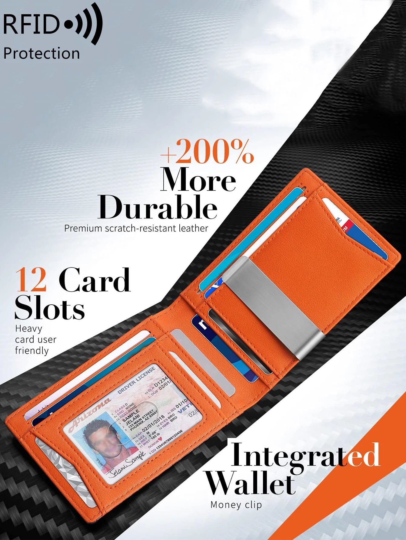 Azor Minimalist Men's RFID Blocking Multi-functional Ultra-thin