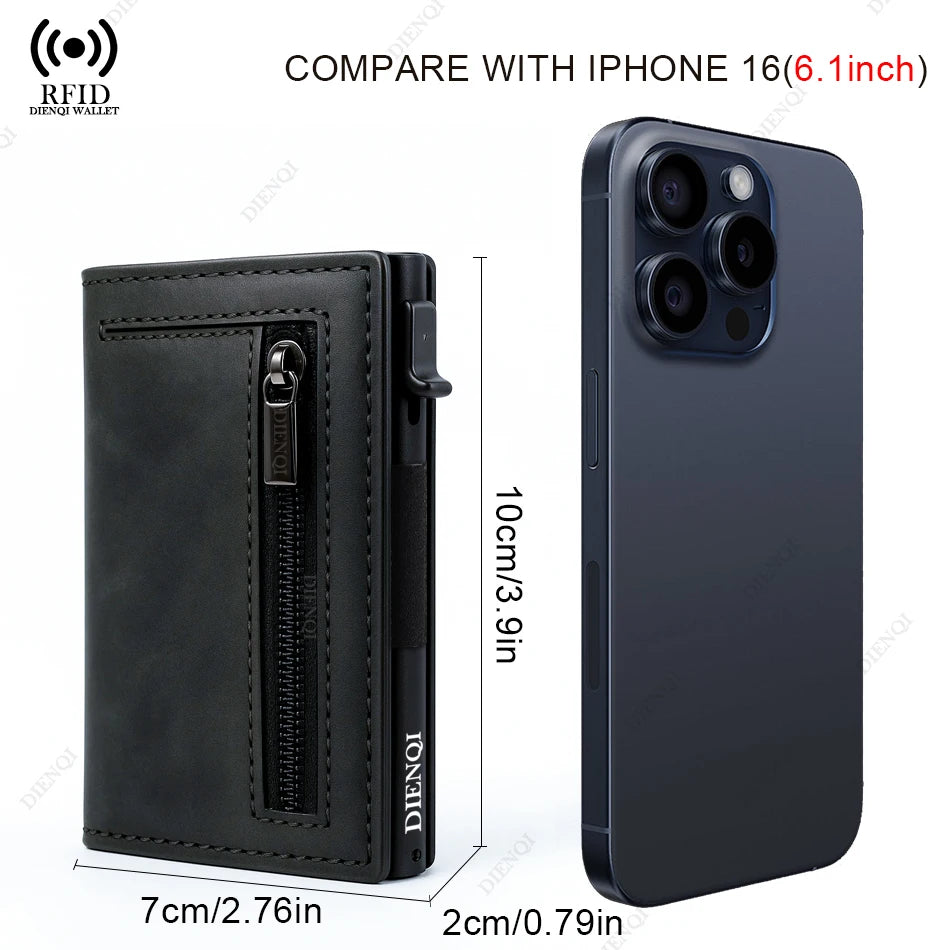 Azor Magnetic Credit Card Holder Luxury Men Wallet RFID Blocking