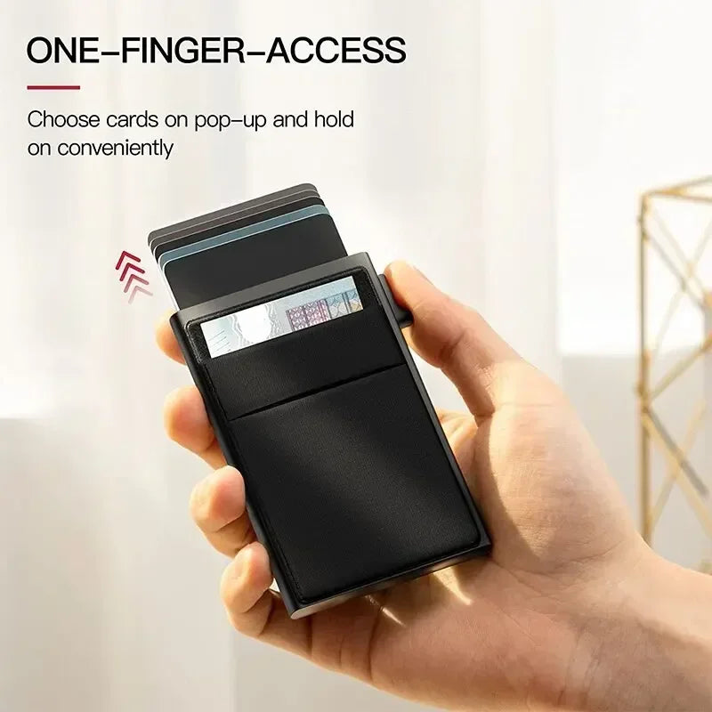 Azor RFID Blocking Wallet For Men — Slim Metal Card Holder Smart