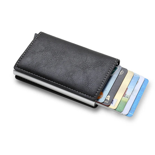 Azor RFID Aluminum Men Wallet Card Holders Purse Carbon Fiber