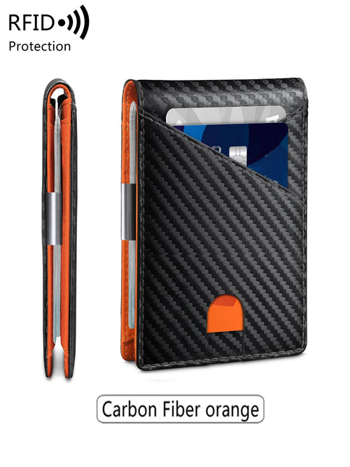 Azor Minimalist Men's Wallet RFID Anti-theft Brush Double Fold
