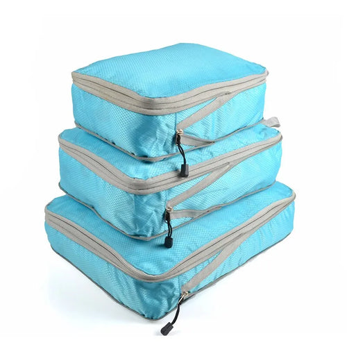Azor Black/Blue/Grey Compressible Travel Storage Bag Portable