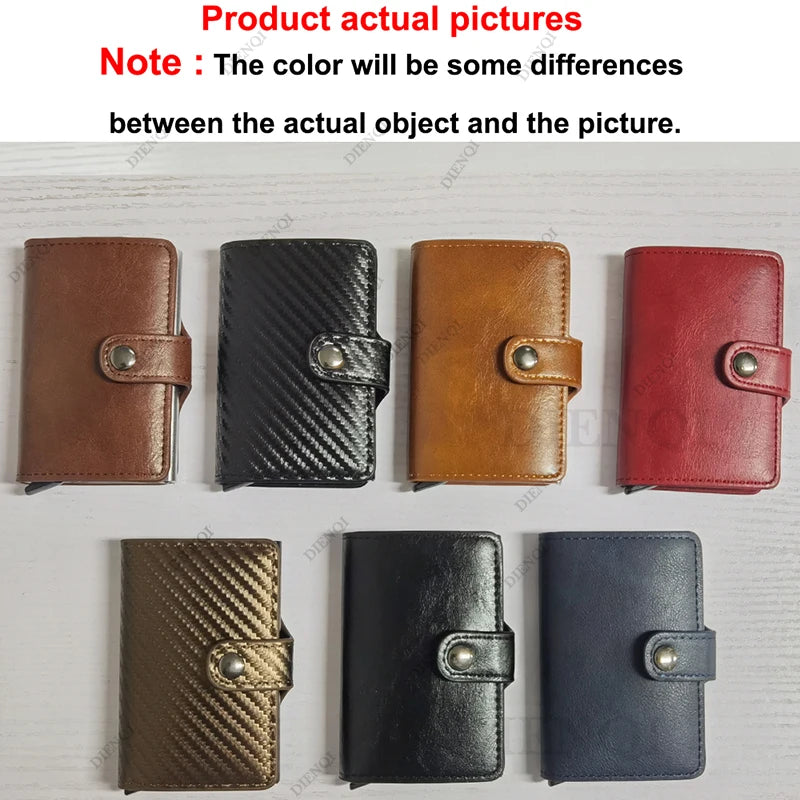Azor Carbon Fiber Credit Card Holder Wallet Men RFID Smart Metal