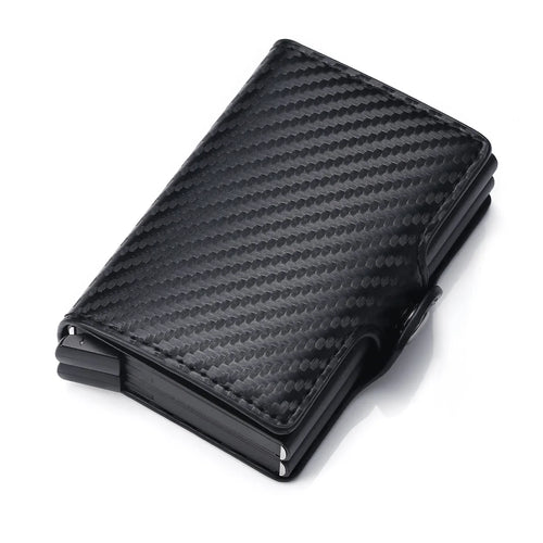 Azor RFID Men Card Wallets Carbon Fiber Slim Mini Wallet 14 Card