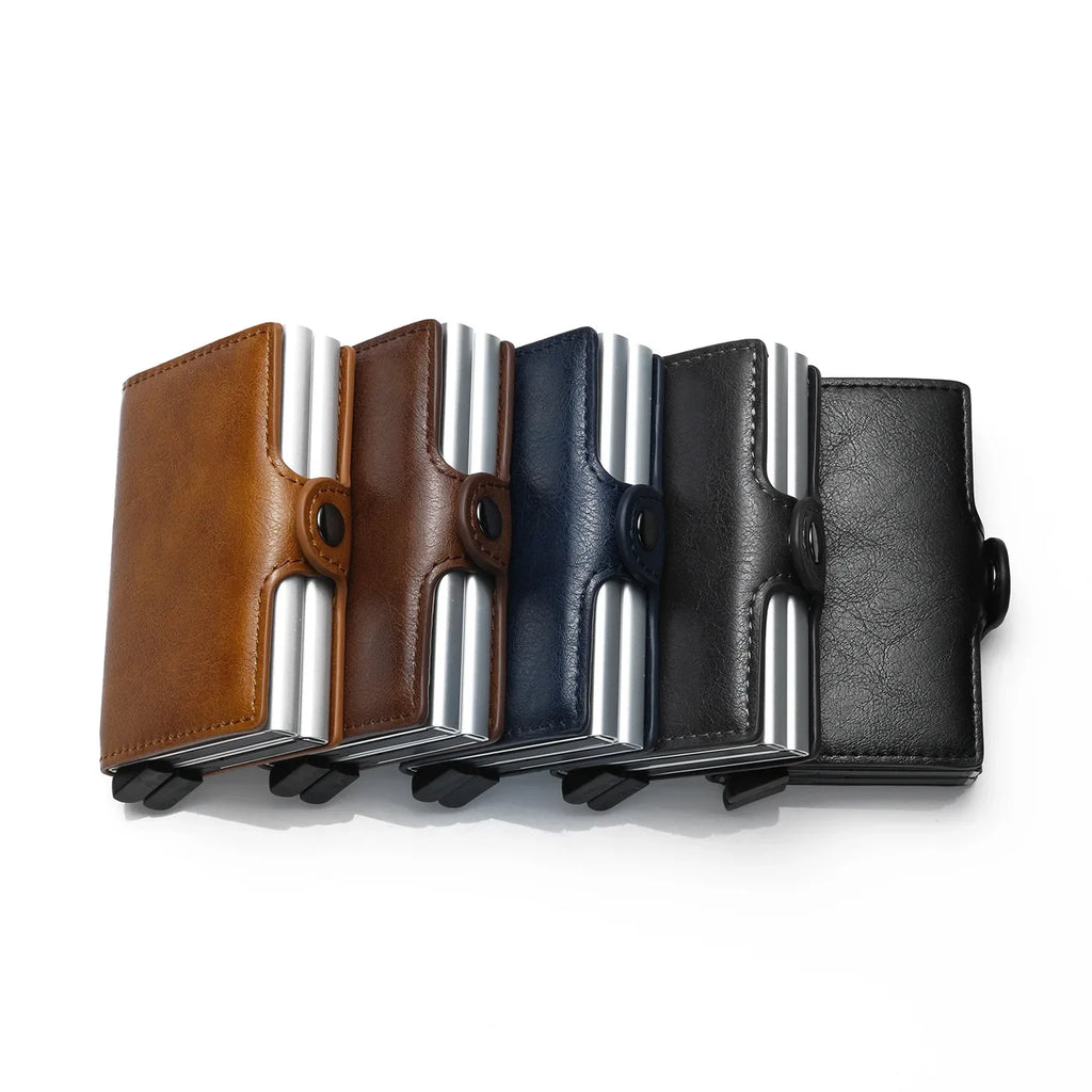 Azor RFID Men Card Wallets Carbon Fiber Slim Mini Wallet 14 Card