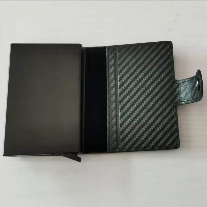 Azor Carbon Fiber Credit Card Holder Wallet Men RFID Smart Metal