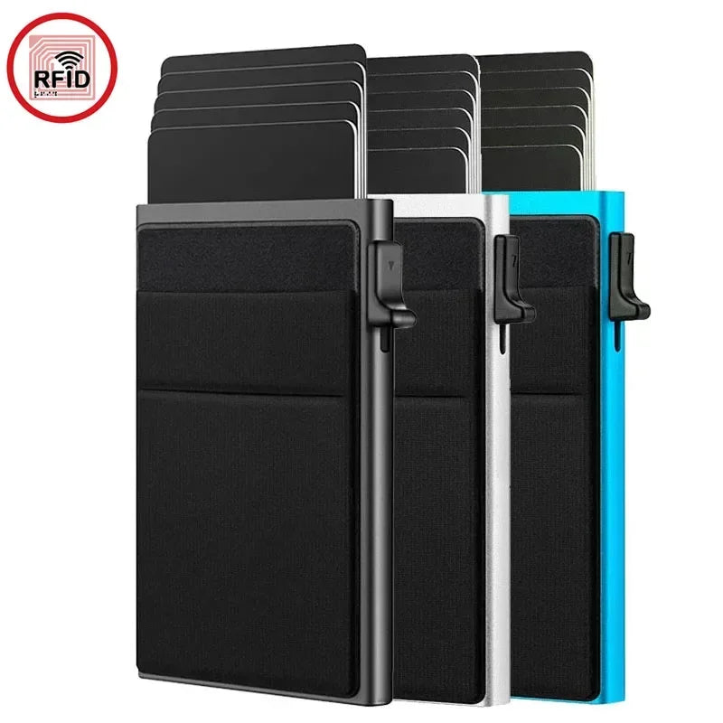Azor RFID Blocking Wallet For Men — Slim Metal Card Holder Smart