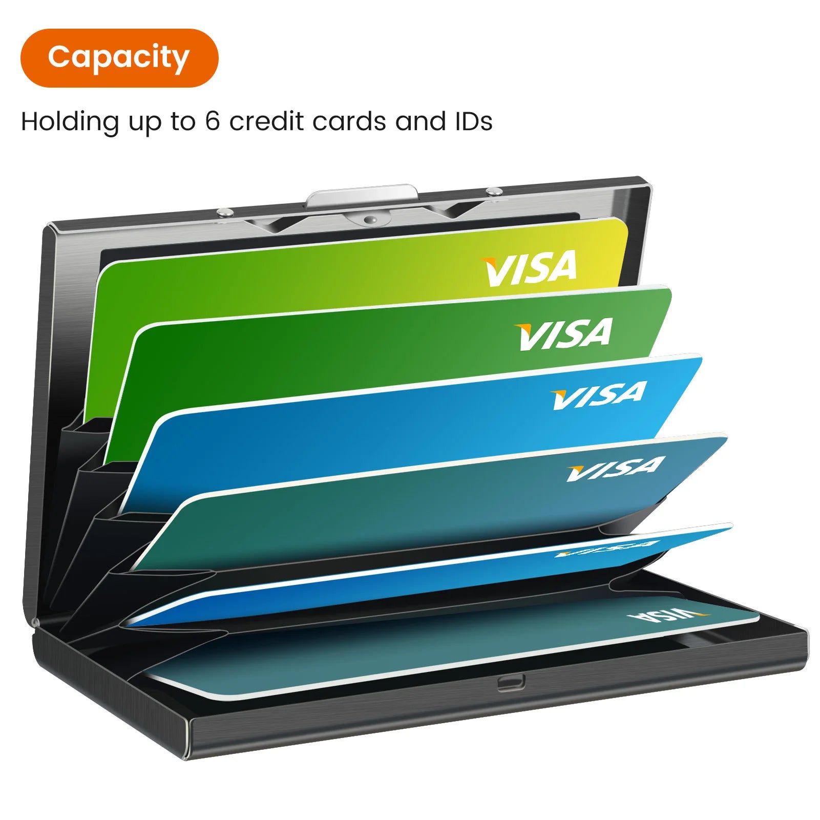 Azor Card Holder Wallet Minimalist Slim Metal RFID Blocking Card