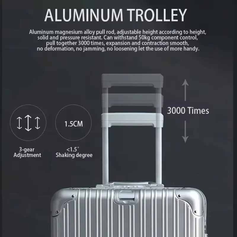 Azor Aluminum-magnesium Alloy Travel Suitcase High Quality