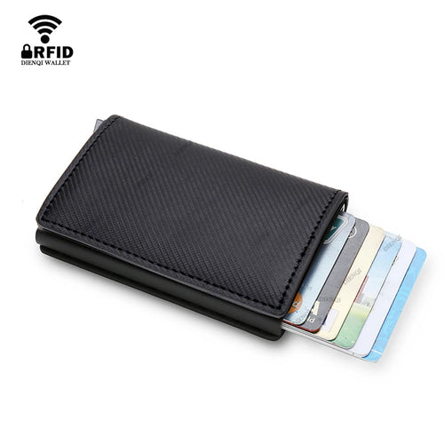 Azor RFID Aluminum Men Wallet Card Holders Purse Carbon Fiber