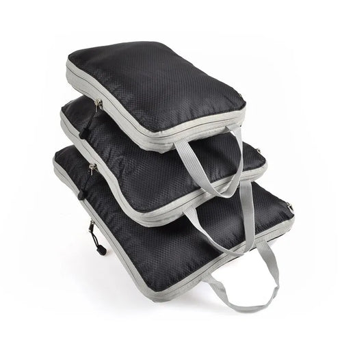 Azor Black/Blue/Grey Compressible Travel Storage Bag Portable