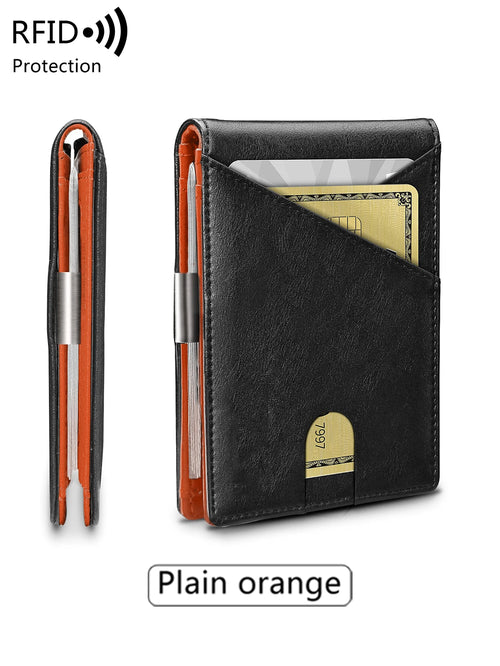Azor Minimalist Men's Wallet RFID Anti-theft Brush Double Fold