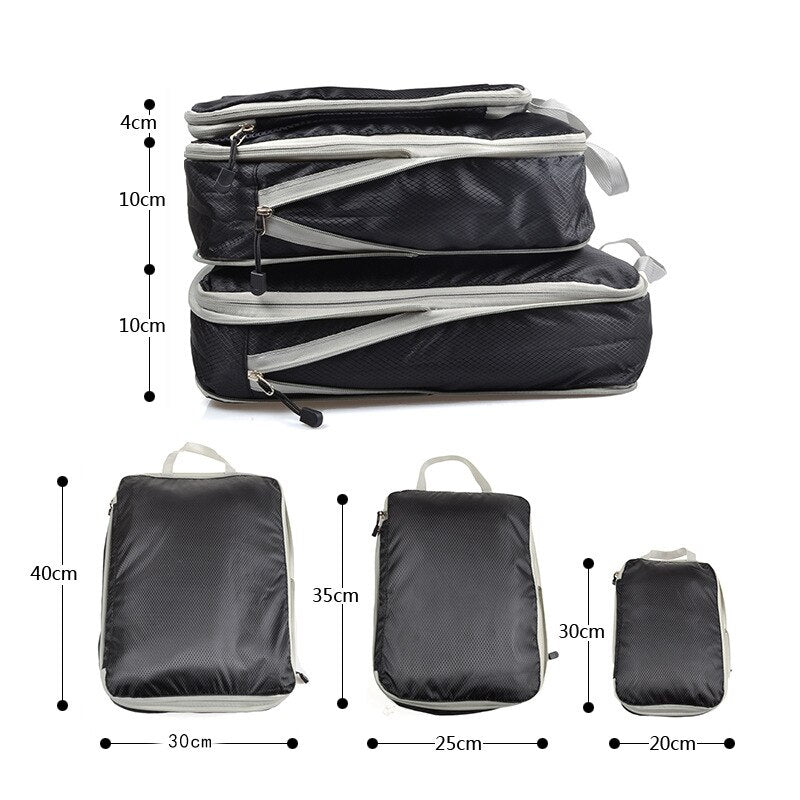 Azor Travel Storage Bag Compressible Packing Cubes Foldable