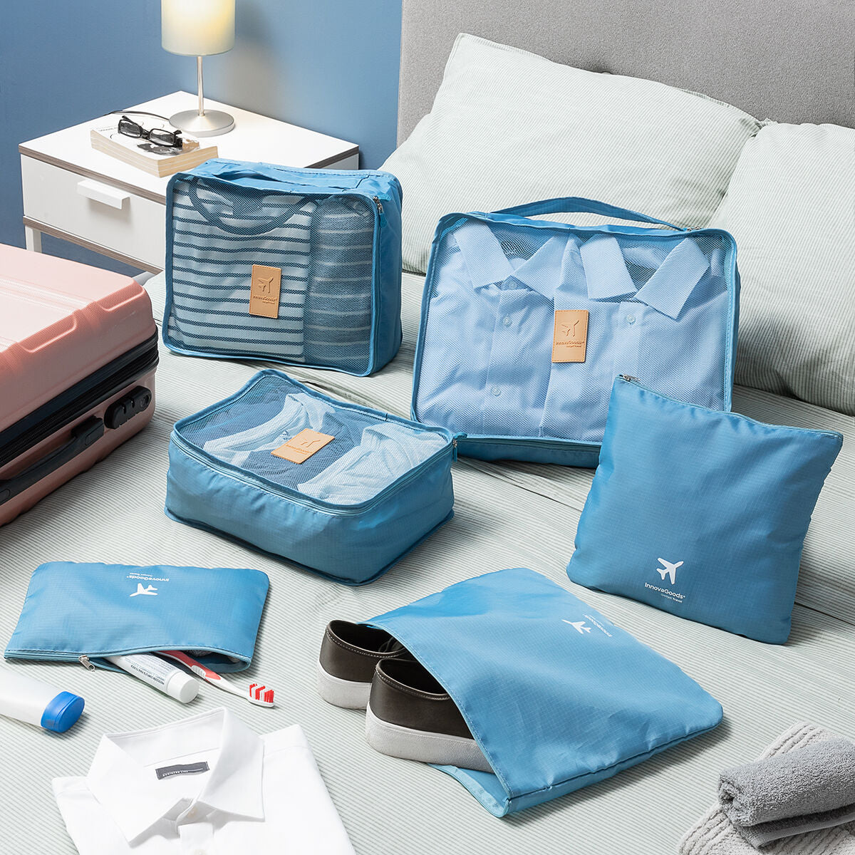 Azor Suitcase Organiser Bag Set Luggage