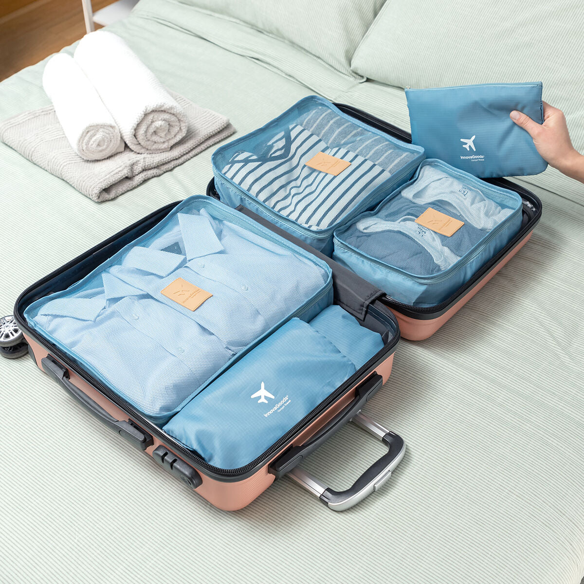 Azor Suitcase Organiser Bag Set Luggage