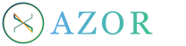 Azor header logo, blue wordmark
