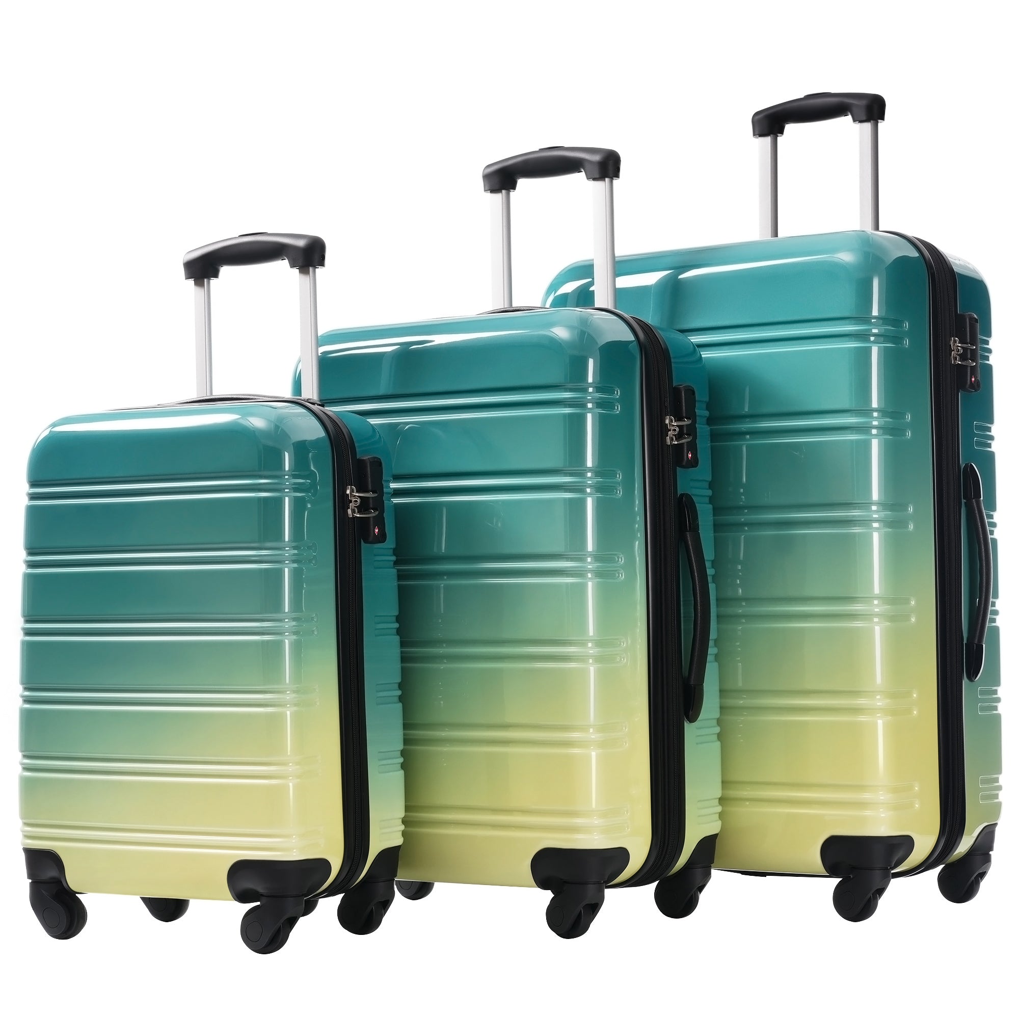 Azor 3-Piece PC Hardshell Set, Premium Travel Trio, TSA Lock